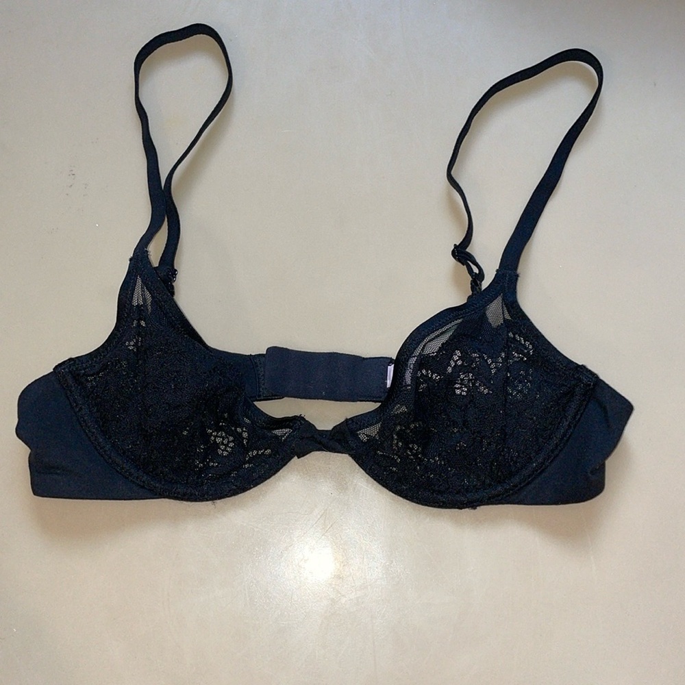 Black Lace Victoria’s Secret Body by Victoria Unlined Demi Bralette